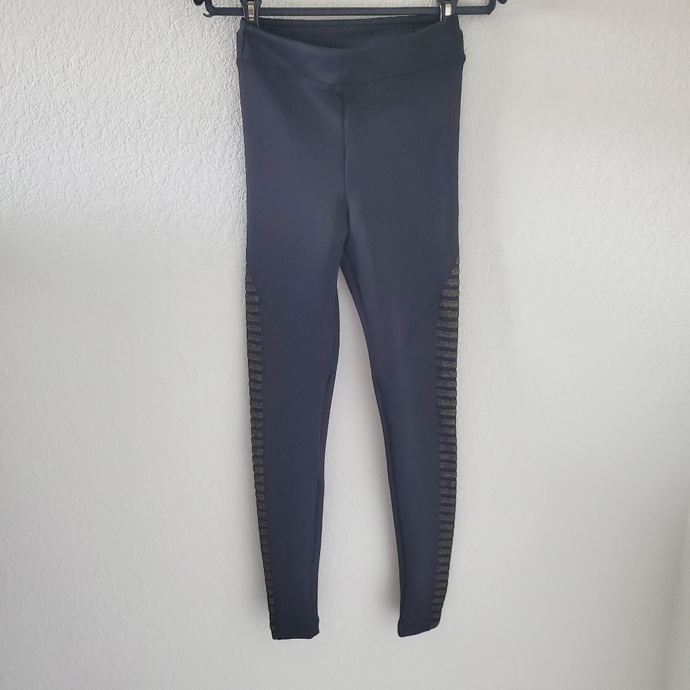 Koral black and gold high rise ankle leggings